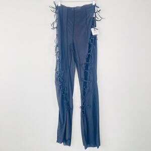 BKBT Concept Womens sheer peep tie leggings size Large NWT